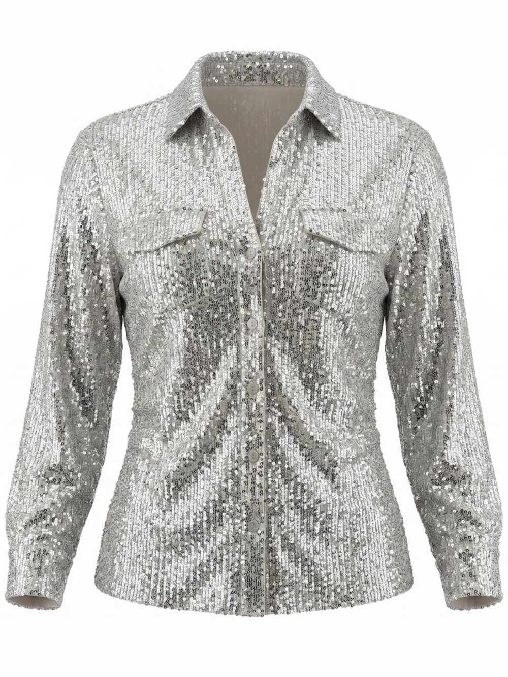 River Island London White Gold Allover Sequin Blazer